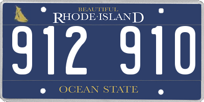 RI license plate 912910