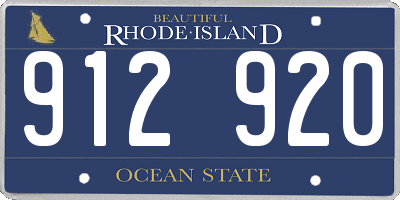 RI license plate 912920