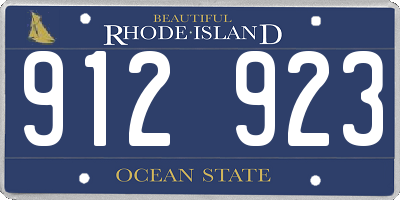 RI license plate 912923