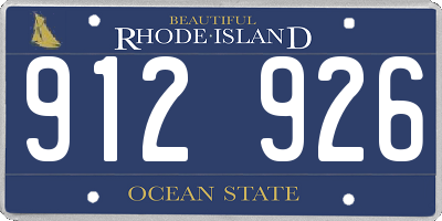 RI license plate 912926