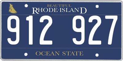 RI license plate 912927