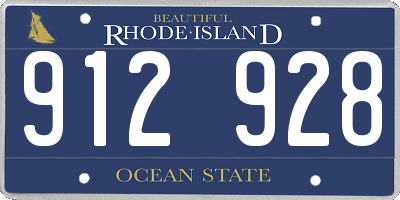 RI license plate 912928