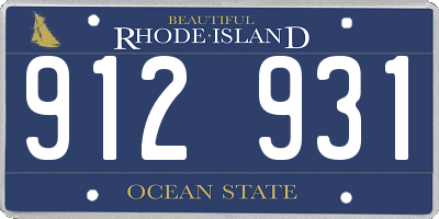 RI license plate 912931