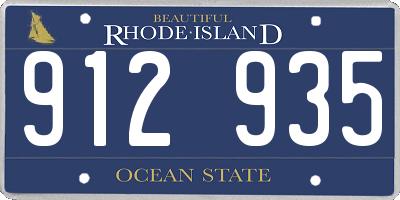 RI license plate 912935