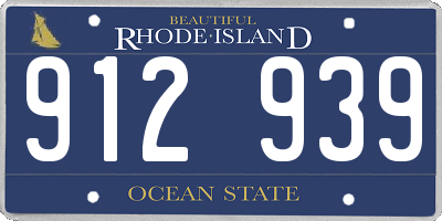 RI license plate 912939