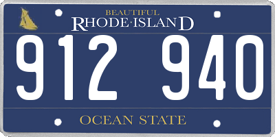 RI license plate 912940