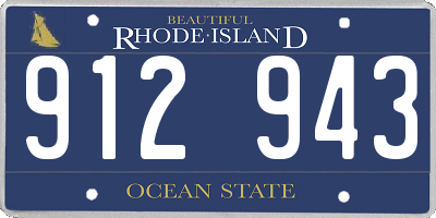 RI license plate 912943