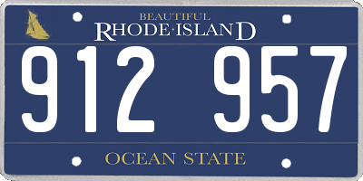 RI license plate 912957