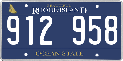 RI license plate 912958