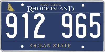 RI license plate 912965