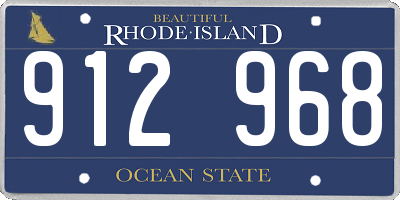 RI license plate 912968