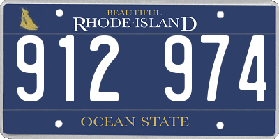 RI license plate 912974