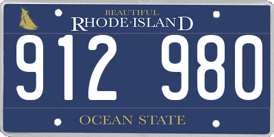 RI license plate 912980
