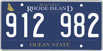 RI license plate 912982