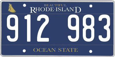 RI license plate 912983