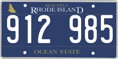RI license plate 912985