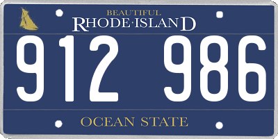 RI license plate 912986