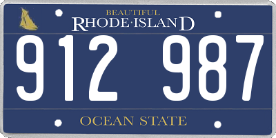 RI license plate 912987