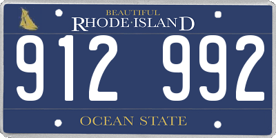 RI license plate 912992