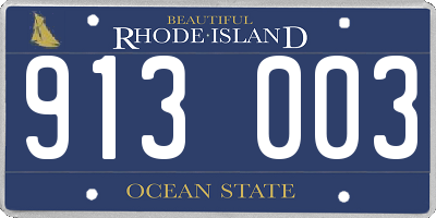 RI license plate 913003