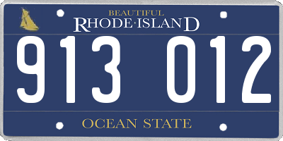 RI license plate 913012