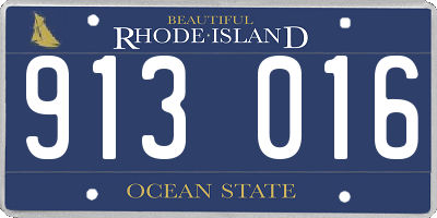 RI license plate 913016