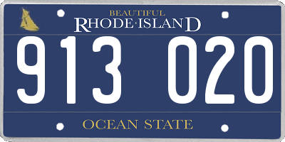 RI license plate 913020