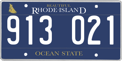 RI license plate 913021