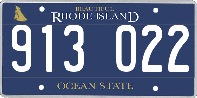 RI license plate 913022
