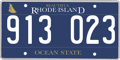 RI license plate 913023