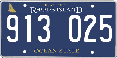 RI license plate 913025