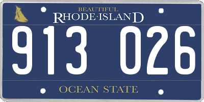 RI license plate 913026