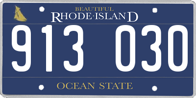RI license plate 913030