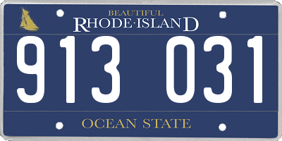 RI license plate 913031