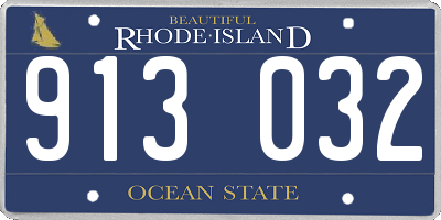RI license plate 913032