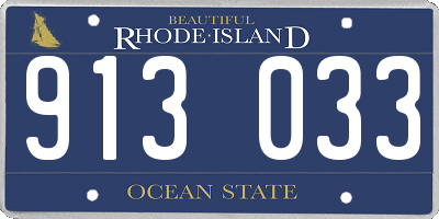 RI license plate 913033