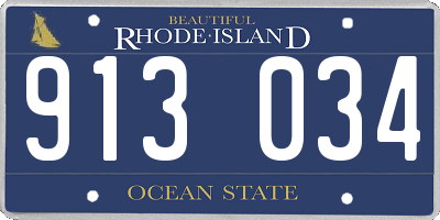 RI license plate 913034