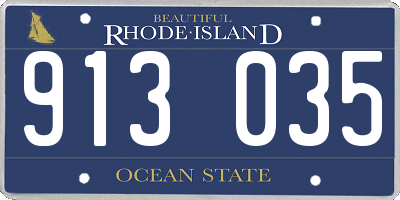 RI license plate 913035
