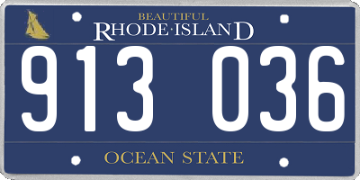 RI license plate 913036
