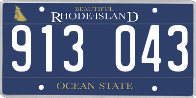 RI license plate 913043