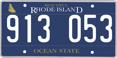 RI license plate 913053