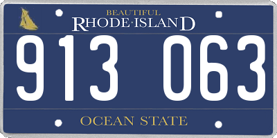 RI license plate 913063