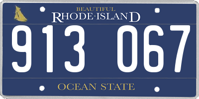 RI license plate 913067