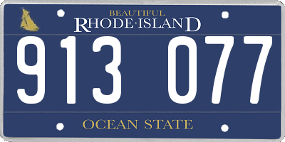 RI license plate 913077