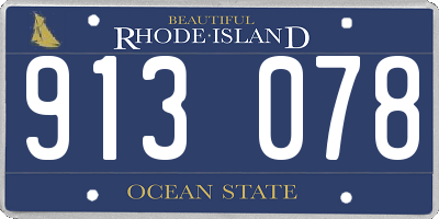 RI license plate 913078
