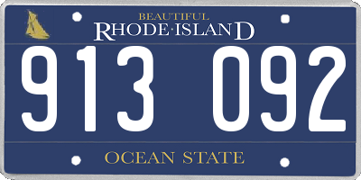 RI license plate 913092