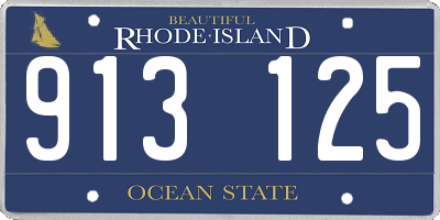 RI license plate 913125