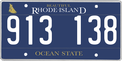 RI license plate 913138