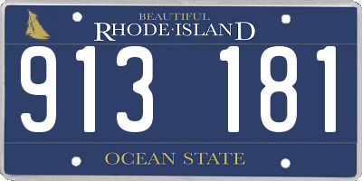 RI license plate 913181