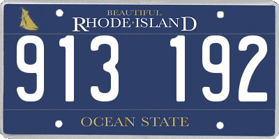 RI license plate 913192